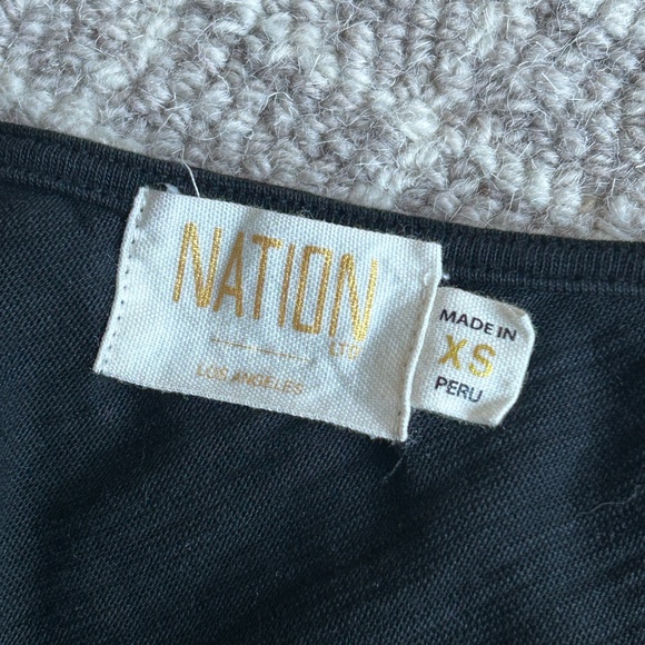 Nation LTD Sabrina one shoulder tee black XS Asymmetrical top - Picture 4 of 4